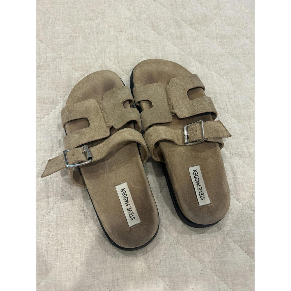 Steve Madden Slip On Buckle Sandals size 8